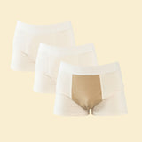 Men's 3 pack Loose Boxer shorts - Cream x 2 and Cream + Pomegranate. Sustainable, Organic Cotton, Skin Friendly