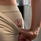 close up of stitching detail on the organic cotton Meara. Comfortable and stylish