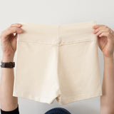 Flat lay of Lui organic cotton high-waist booty shorts, back view